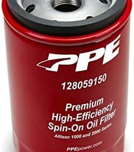 PPE Double Deep Spin On Transmission Filter 128059150 & 5 Micron Premium High-Efficiency Oil Filter 114000550 Compatible with 2001-2019 Chevy/GMC 6.6 LB7 LLY LBZ LMM LML L5P Duramax Diesel